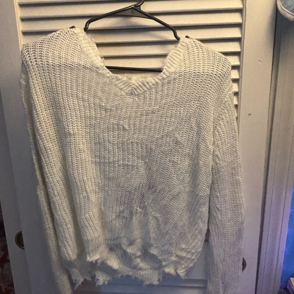 Cozy White Knit Sweater